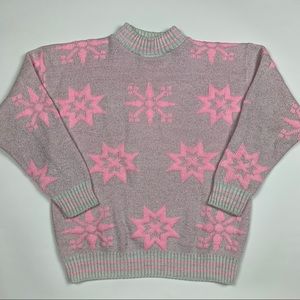 Vintage 80sPastel Star Fairy Kei Sparkling Sweater